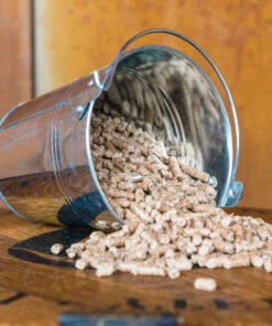 Bucket of Traeger wood pellets